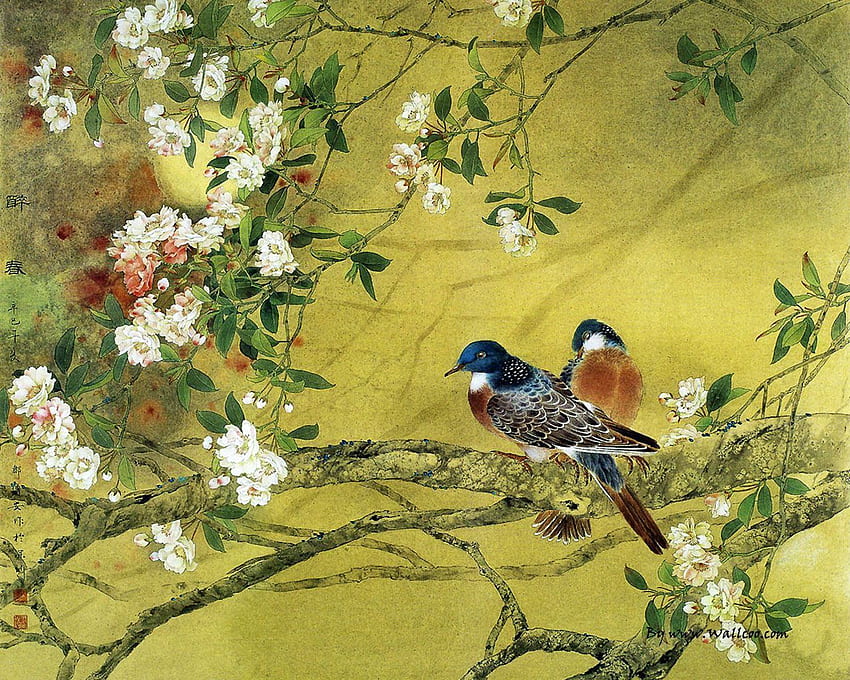 중국화 - Chinese Art Birds Painting - - HD 월페이퍼