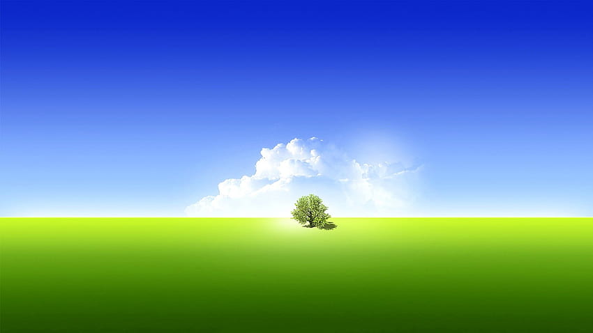 Natureza simples, azul, colorida, magia, cor, sozinho, , clima, linda, árvore, simples, vida, bonita, verde, nuvens, natureza papel de parede HD