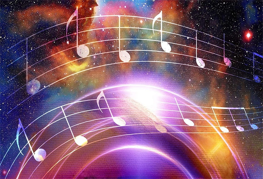 Leowefowa Dreamy Colorful Nebula Music Note Backdrop ft Vinyl Space Themed graphy Background Science Fiction Astronaut Spaceman Shoot Bday Party Banner Studio Props : Electronics, Music Banner HD wallpaper