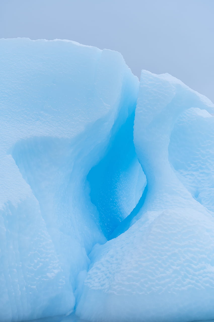 Blue-white ice, glacier, closeup HD phone wallpaper