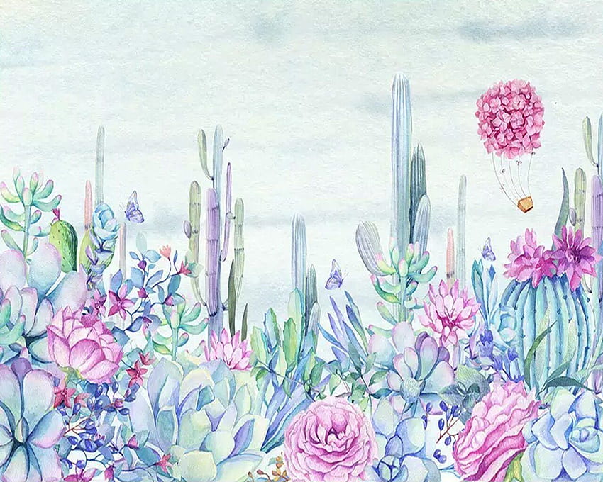 GK Wall Design Hydrangea Flower Cactus Vintage Drawing Textile . Wayfair HD wallpaper
