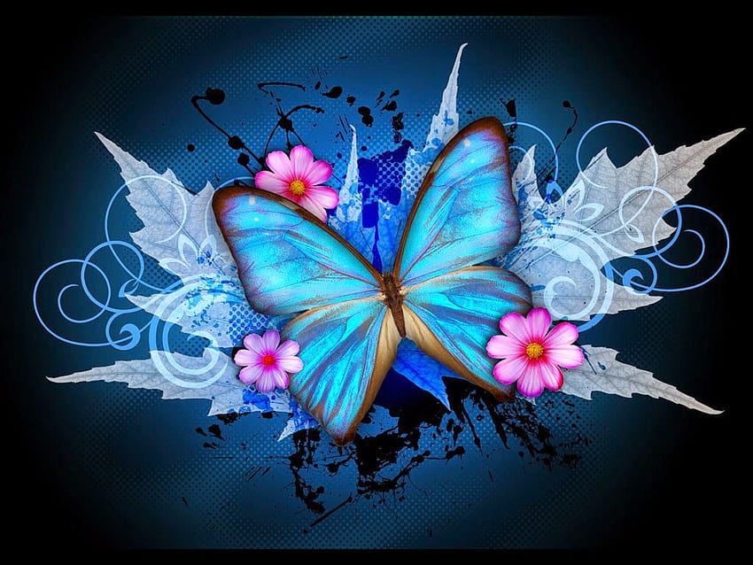 Blue Butterfly Designs Art For Background - Butterflies Dont Know The Colours Of Their Wings - - - Tip HD wallpaper