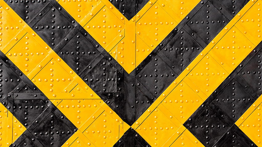 iron, marking, stripes, yellow, black HD wallpaper