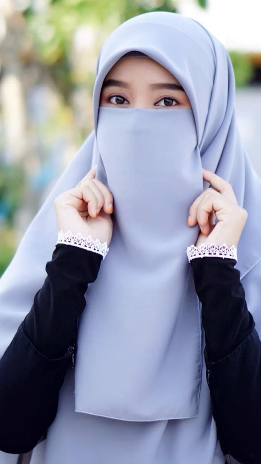 Мюсюлманско момиче, синя гурка HD тапет за телефон