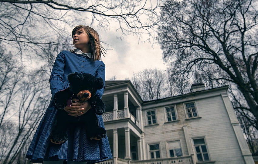 house, bear, girl, Maxim Guselnikov, The Amityville Horror for , section ситуации HD wallpaper