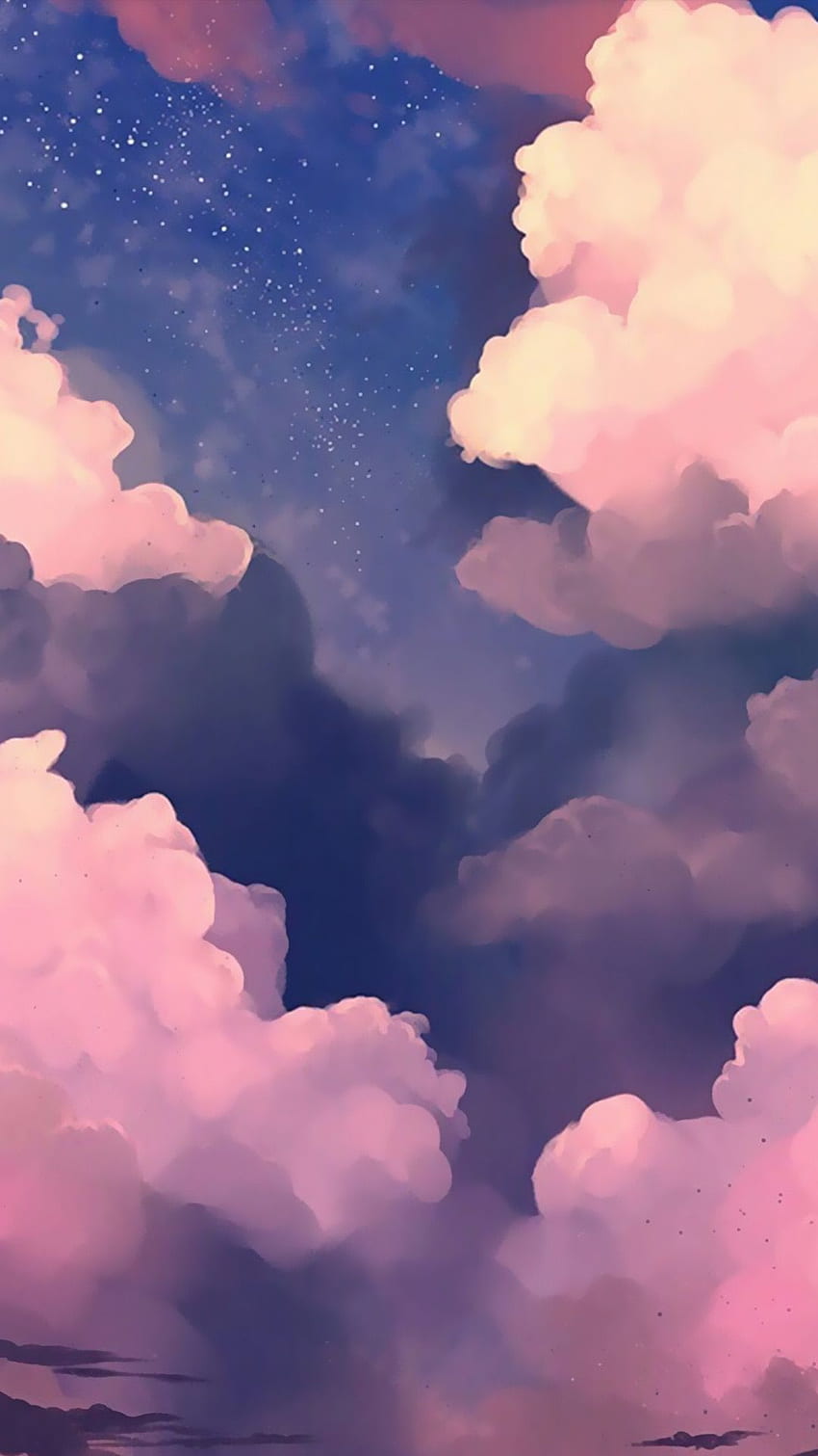 Painted clouds HD phone wallpaper