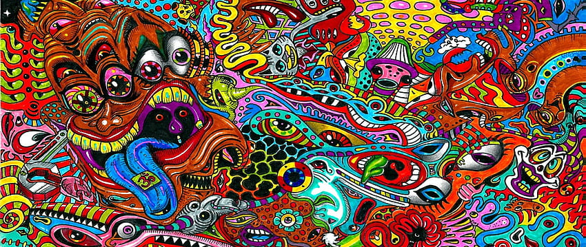 Psychedelic Background, Trippy Dual Monitor HD wallpaper