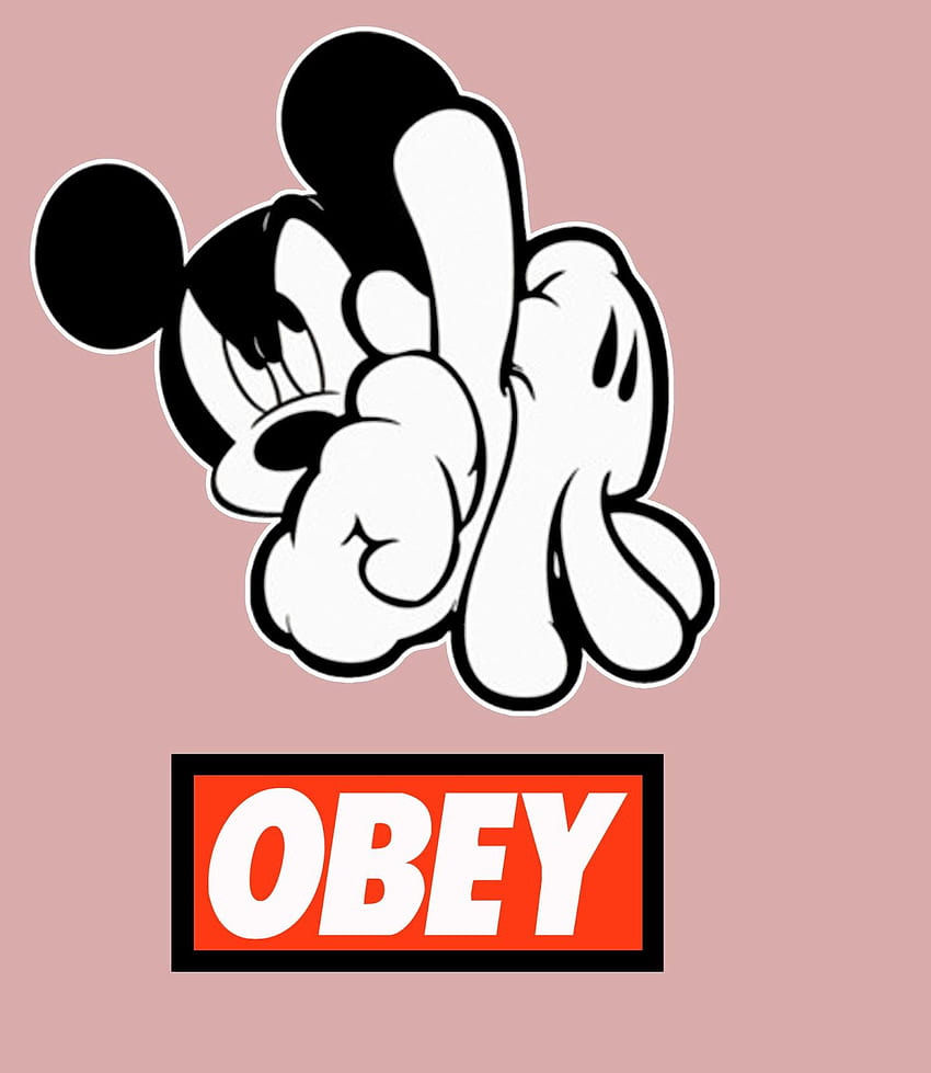 Obey Mickey Mouse Hands HD phone wallpaper
