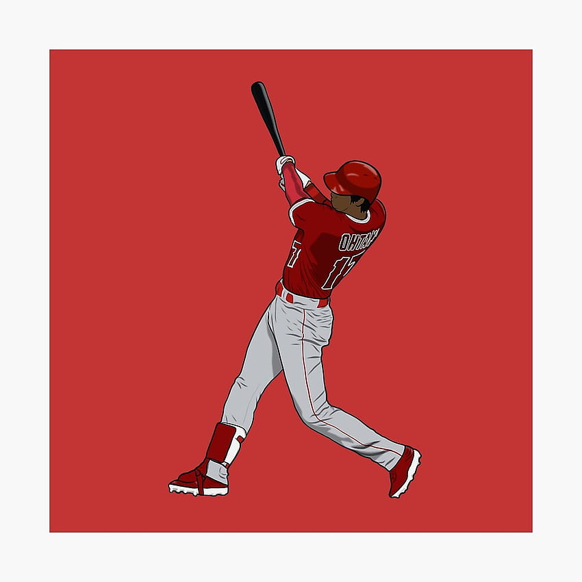 Shohei Ohtani Los Angeles Anaheim Baseball Poster oleh Thatkid5591. gelembung merah wallpaper ponsel HD