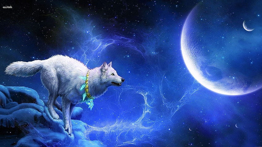 Wolf Space Wolf .Pro, Blue Lightning Wolf fondo de pantalla