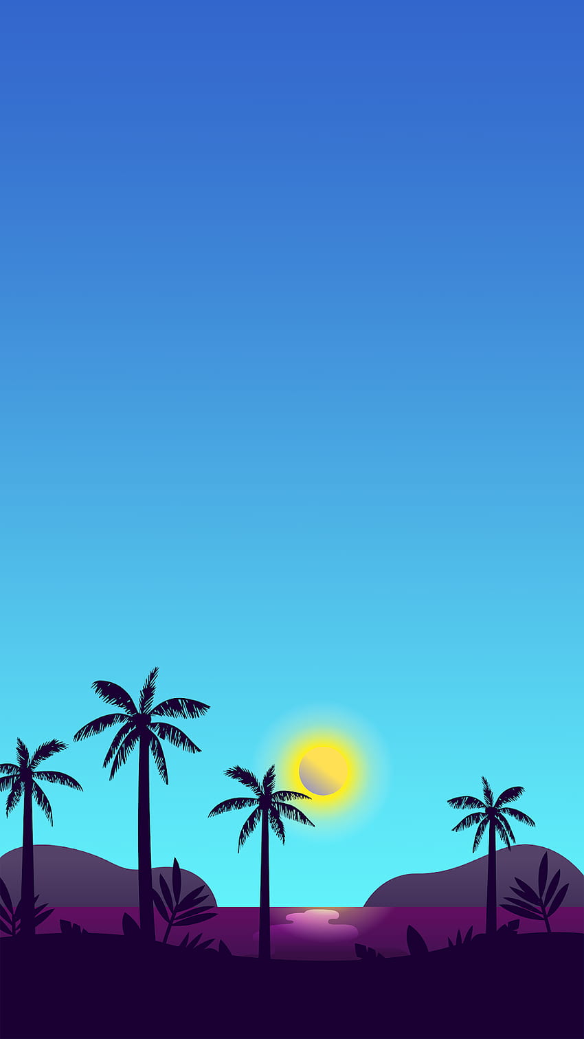 Minimales blaues Landschaftstelefon - minimalistisches Telefon - & Hintergrund, minimalistisches Handy HD-Handy-Hintergrundbild