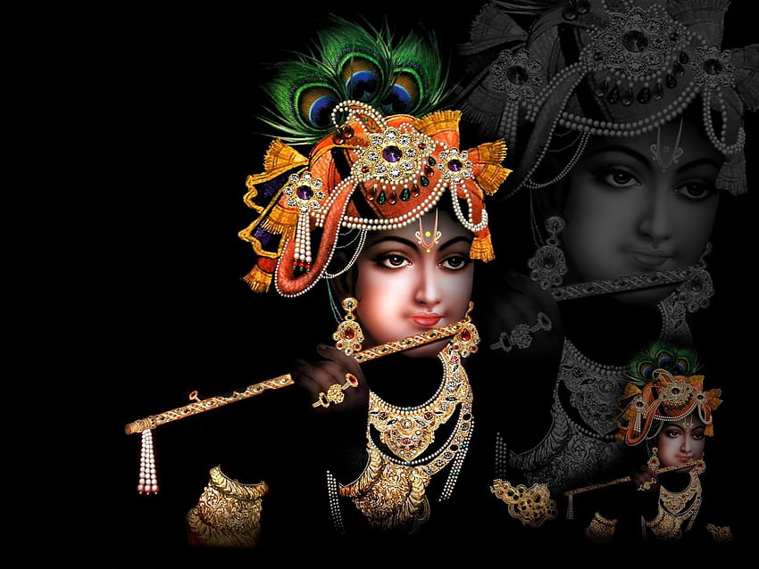 Shri Krishna w czarnym tle [] na telefon komórkowy i tablet. Przeglądaj Boga Kryszny. Kryszna dla, Radha Kryszna, Kriszna Ciemny Tapeta HD