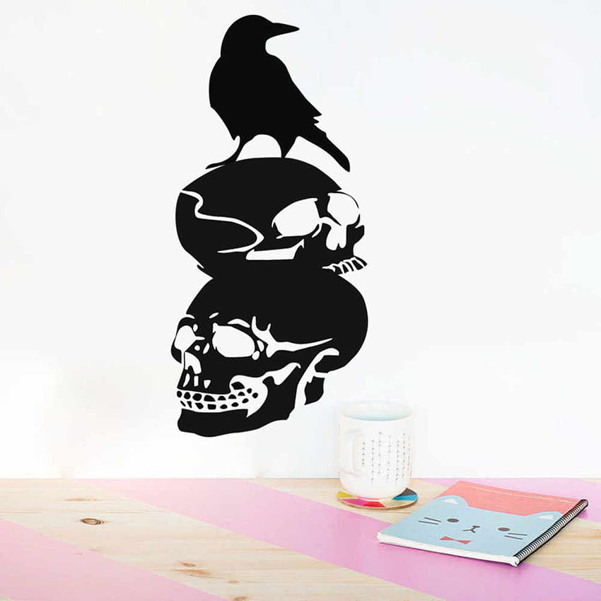 New Halloween Crow Background Wall Sticker Window Home, Halloween Skull HD phone wallpaper