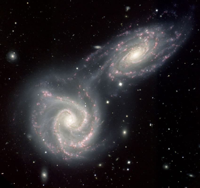 : Zderzenie galaktyk spiralnych - zderzenie, zderzenie, zderzenie galaktyk Tapeta HD