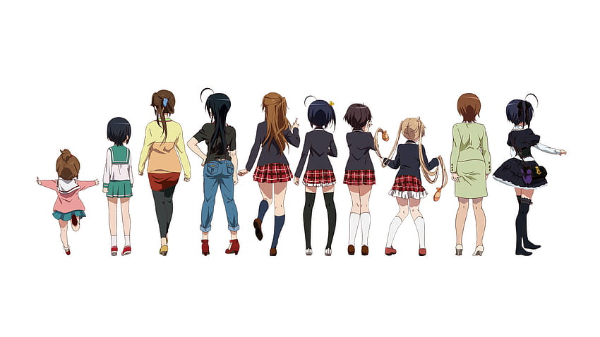 Chuunibyou Demo Koi Ga Shitai!, Anime, Anime Girls, Dekomori Sanae, Takanashi Rikka, Nibutani Shinka, Kumin Tsuyuri, Takanashi Touka, Anime / and Mobile Background HD wallpaper