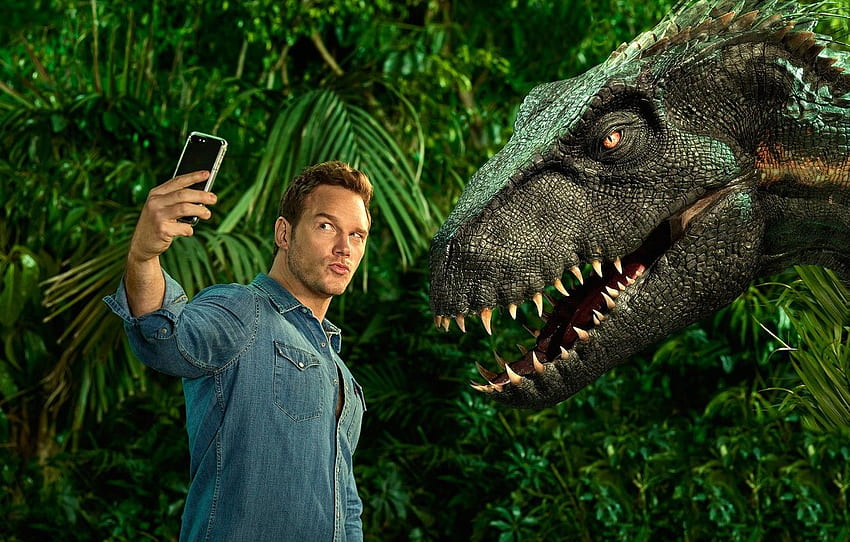 공룡, 전화, 남성, Chris Pratt, In Jurassic, Chris Pratt Jurassic World HD 월페이퍼