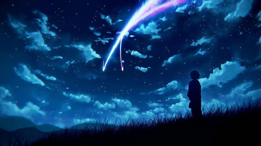 ketakterbatasan. Pemandangan anime, pemandangan anime, Anime estetika, Blue Anime Landscape Wallpaper HD