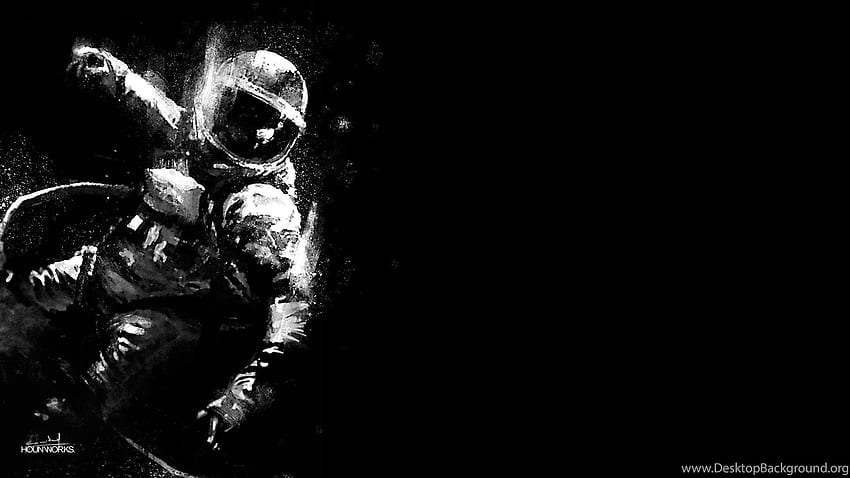 Art fond d'astronaute noir & blanc Fond d'écran HD