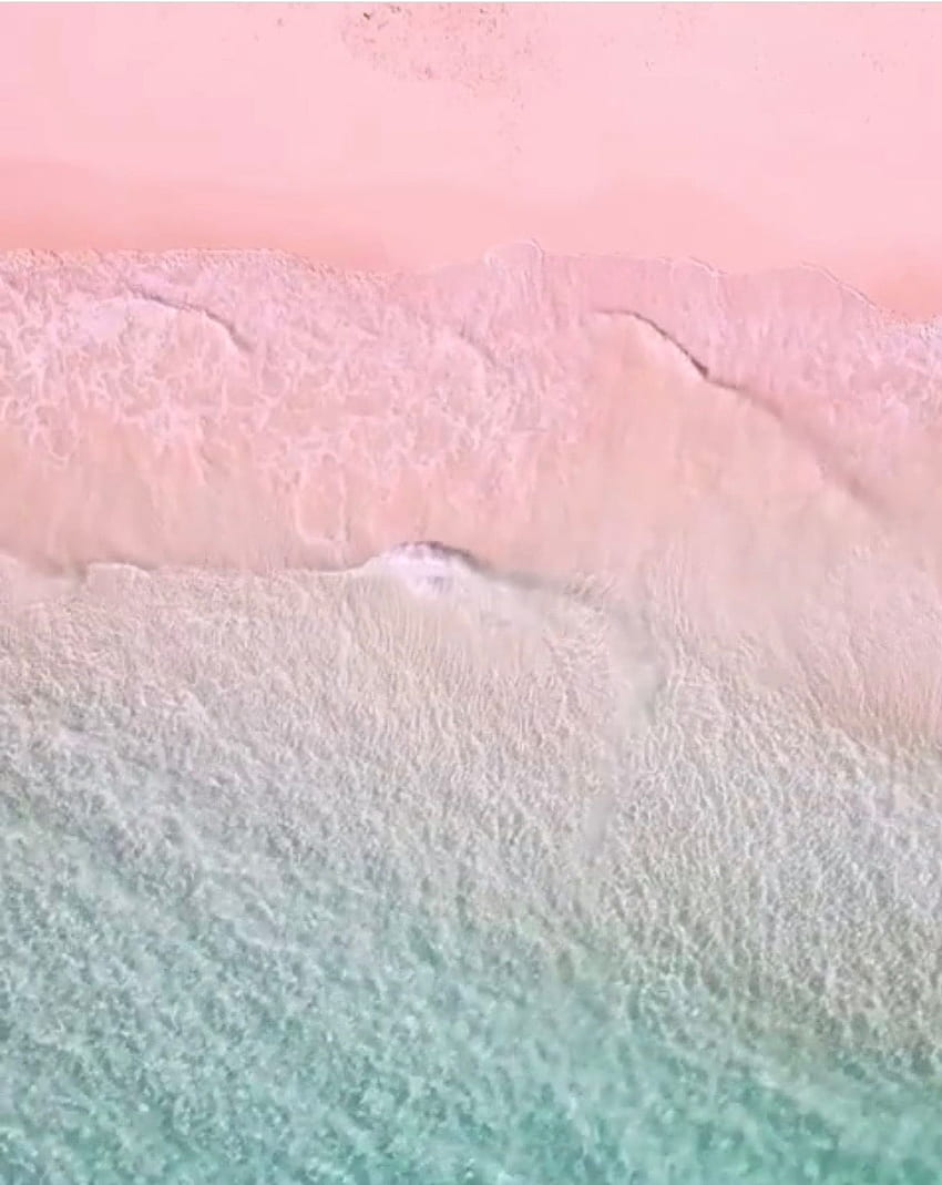 Różowa piaszczysta plaża na Bermudach. Różowa piaszczysta plaża, Różowa piaszczysta plaża Bahamy, Estetyczna plaża Tapeta na telefon HD