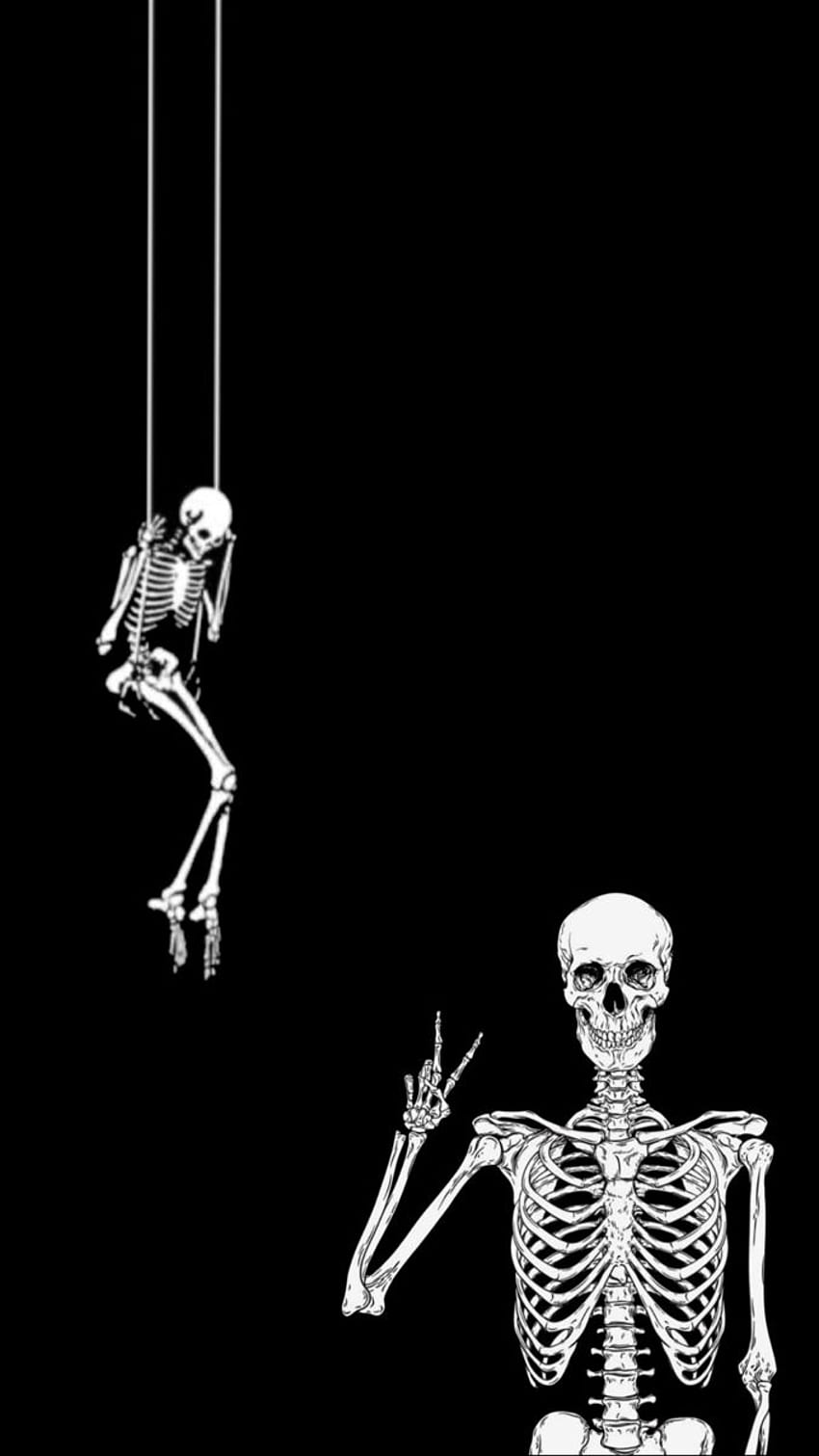 amigos esqueléticos. de esqueleto, Arte del cráneo, Esqueleto negro fondo de pantalla del teléfono