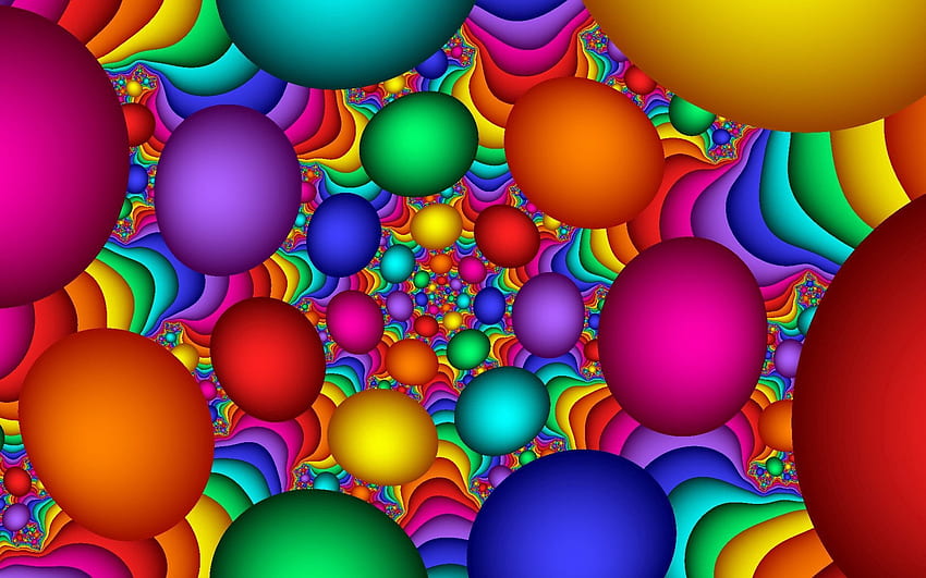 Multicolore, astratto, , luminoso, eterogeneo, palle Sfondo HD