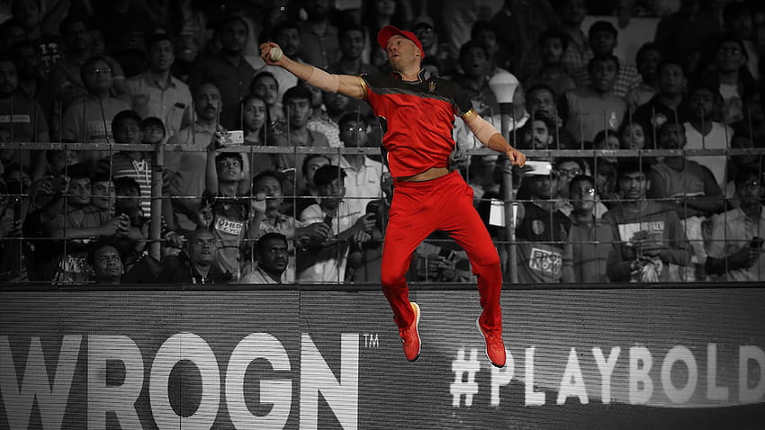 When AB de Villiers defied gravity to complete a stunning catch at the Chinnaswamy, AB De Villiers RCB HD wallpaper