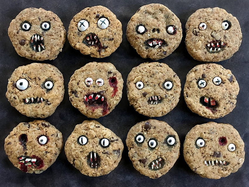 Creepy Chocolate Chip Cookies : 3 Steps (with ), Halloween Cookies HD wallpaper