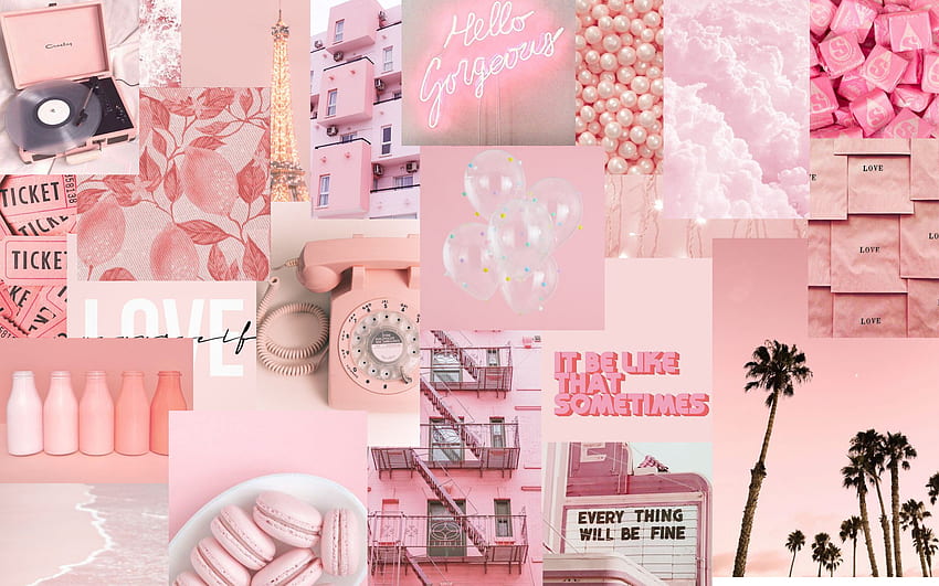 Pink Collage Computer , Pink Collage Laptop HD wallpaper | Pxfuel