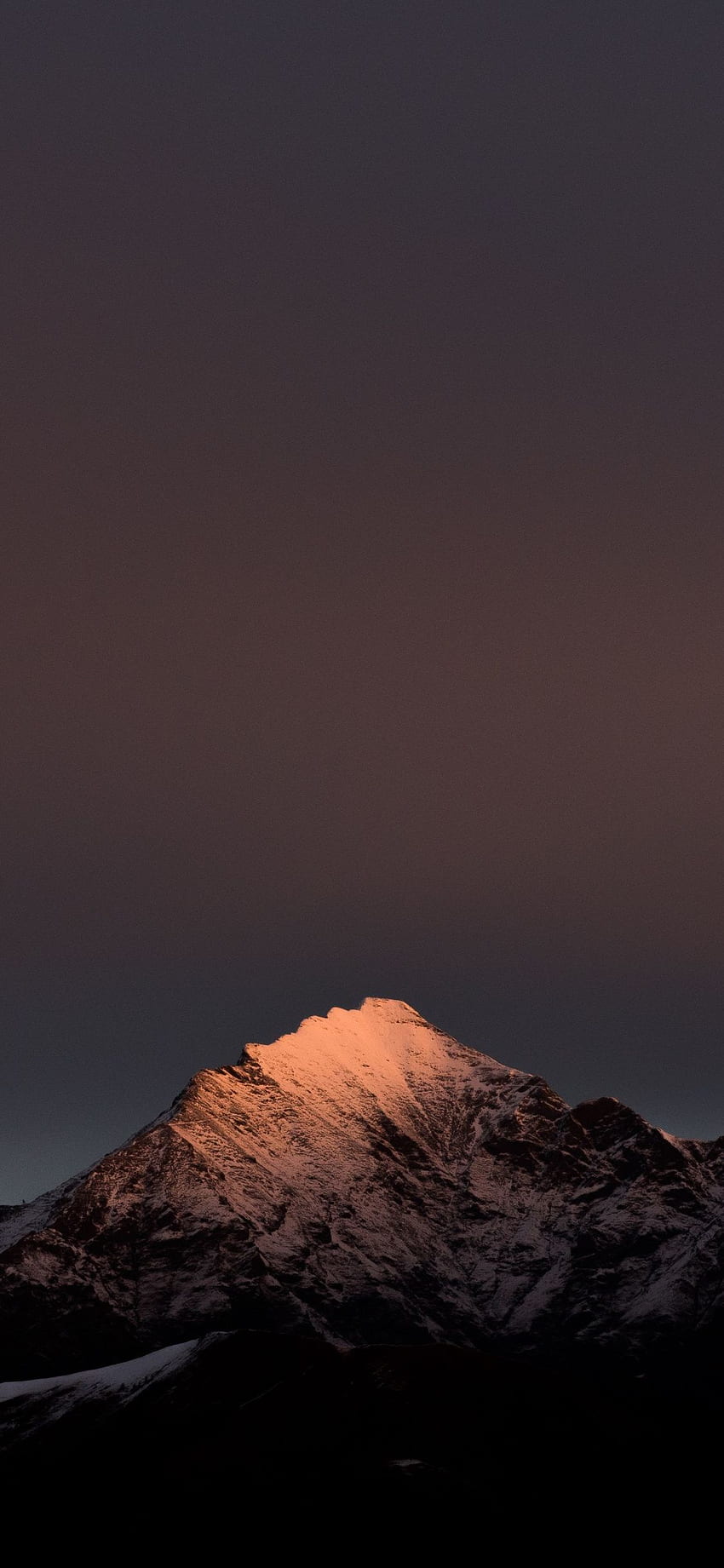 Evening, clean sky, mountains, peak, nature,, 1125x2436 HD phone wallpaper