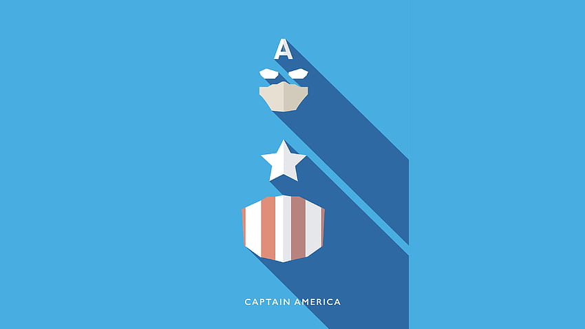 캡틴 아메리카 미니멀리스트 슈퍼 히어로, 미니멀리스트, 미니멀리즘 월페이퍼. 캡틴 아메리카, 미니멀리스트, 마블, 미니멀리스트 블루 HD 월페이퍼