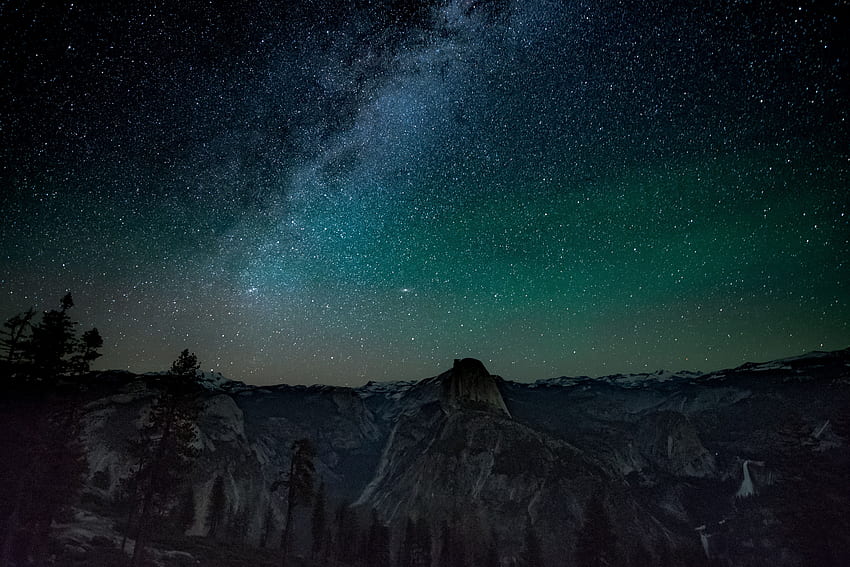Уикенди: Нощно небе над Йосемити за Mac, iPad, iPhone, Нощно небе HD тапет