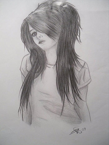 ArtStation - girl pencil sketch