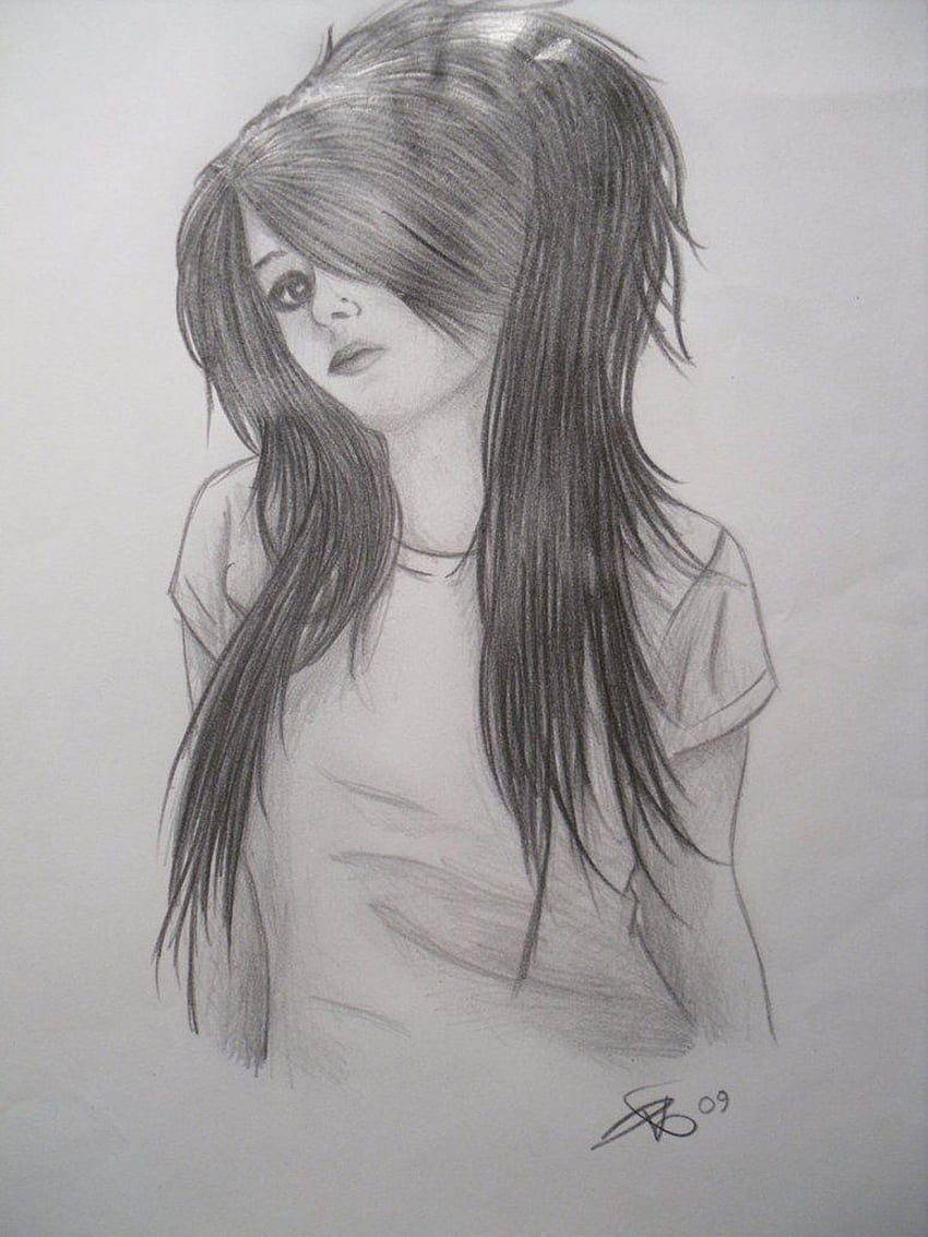Anime Pencil Drawing Girl, Pencil Drawings HD phone wallpaper | Pxfuel