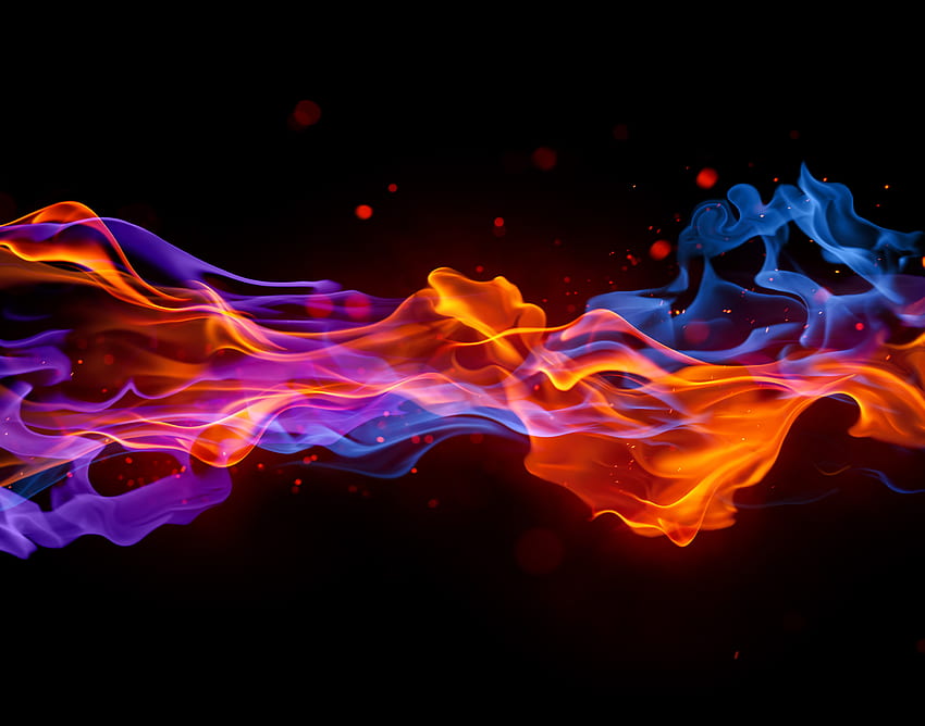 Red and Blue Fire , Red and Blue Flames HD wallpaper