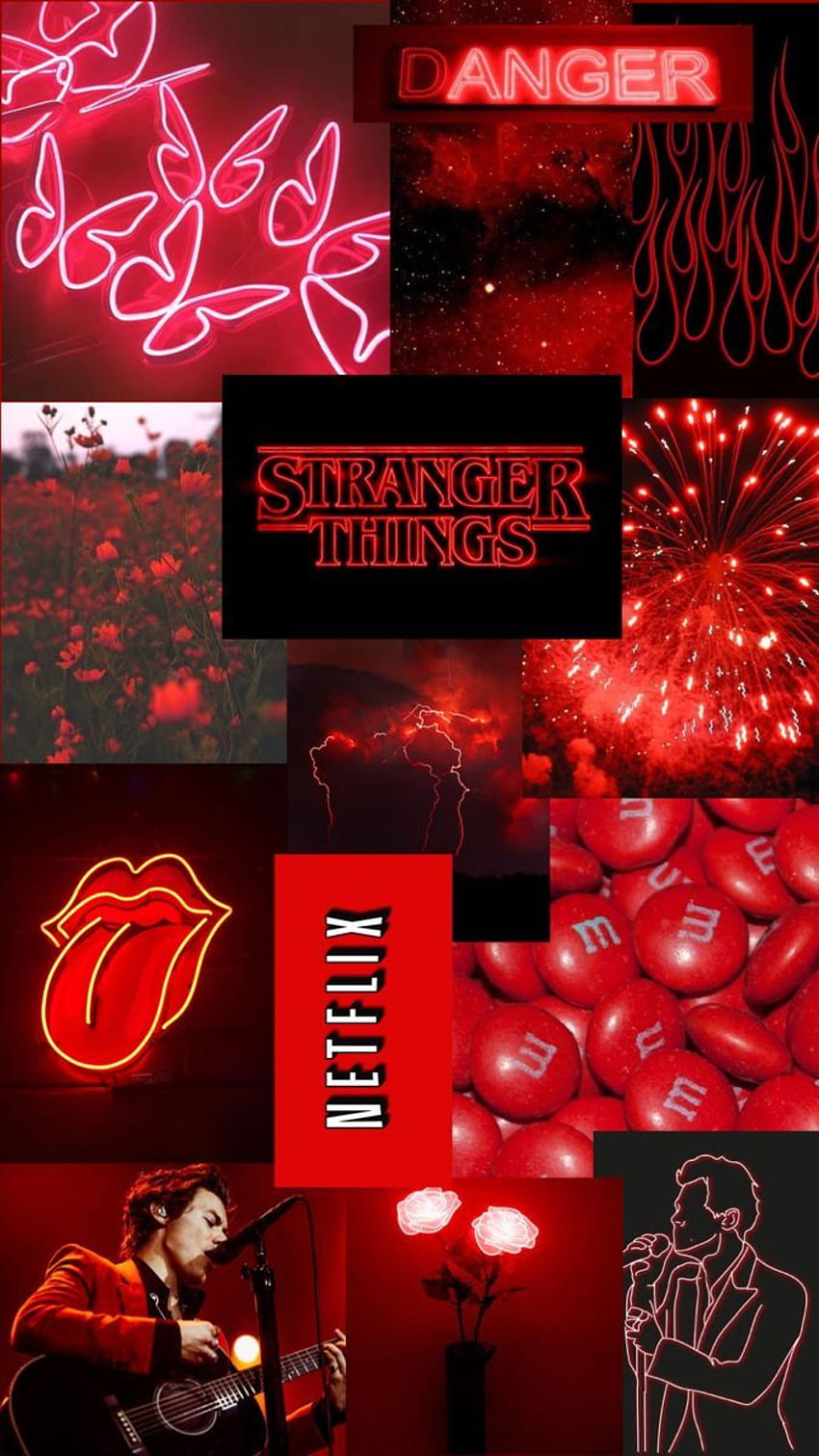 Rote ästhetische Collage im Jahr 2021. Rot und Schwarz, Rot, rote Ästhetik, coole rote Ästhetik HD-Handy-Hintergrundbild