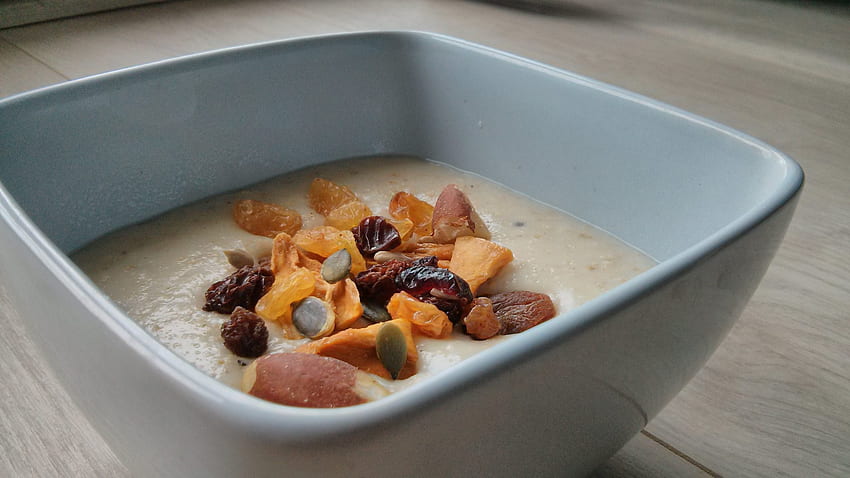 Sweet Porridge with Nuts, Seeds and Dried Fruit HD wallpaper