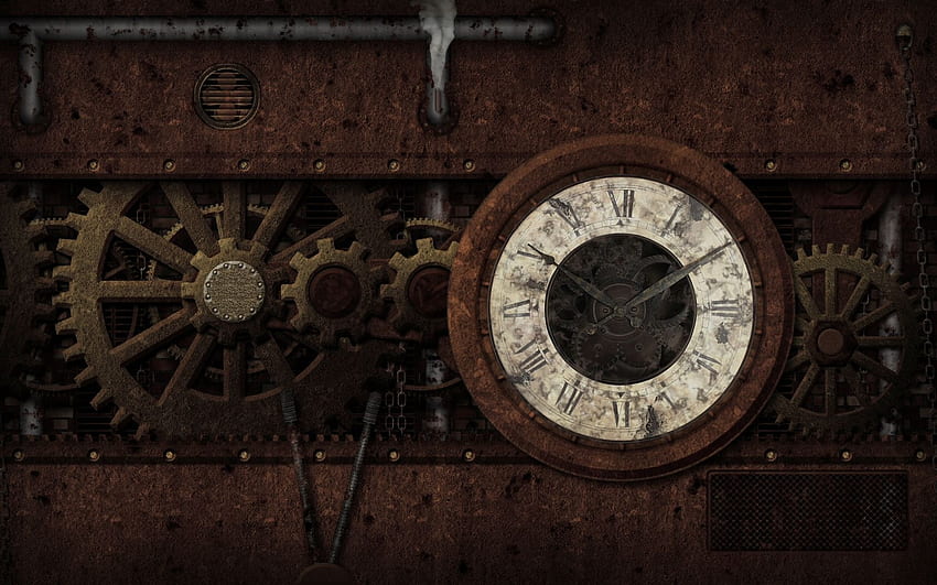 Steampunk mechanical clock watch bokeh gears . . 62182 Wallpaper HD
