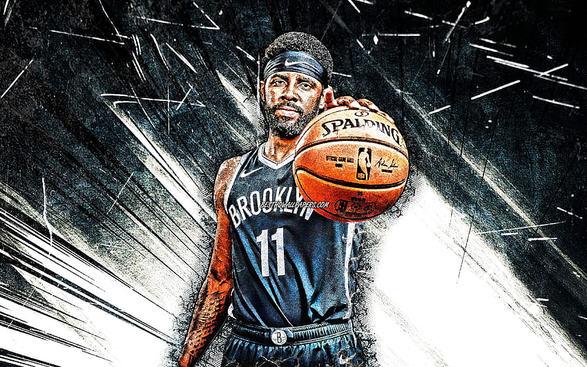 Kyrie Irving, grunge art, NBA, Brooklyn Nets, basketball stars, Kyrie Andrew Irving, basketball, black abstract rays, Kyrie Irving Brooklyn Nets, 2020, Kyrie Irving for with resolution HD wallpaper