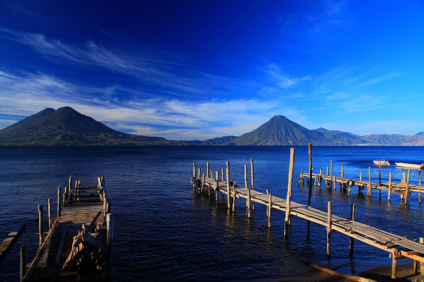 Natura, góry, brzeg, bank, wyspa, Gwatemala Tapeta HD