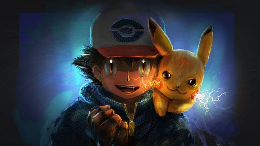 Ash Ketchum, Pikachu, Pokémon, Artwork, Creative Graphics HD wallpaper