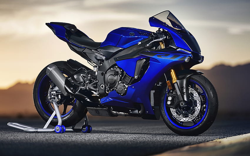 Yamaha YZF-R1, 2022, vista lateral, exterior, moto deportiva, azul nuevo YZF-R1, motos deportivas japonesas, Yamaha fondo de pantalla