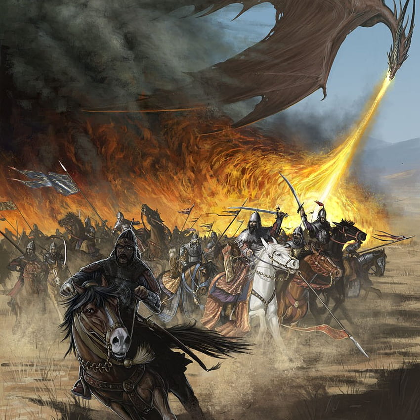 This doesn't look Good, adventure, action, battle, dragon, people, fire, war, warriors HD wallpaper