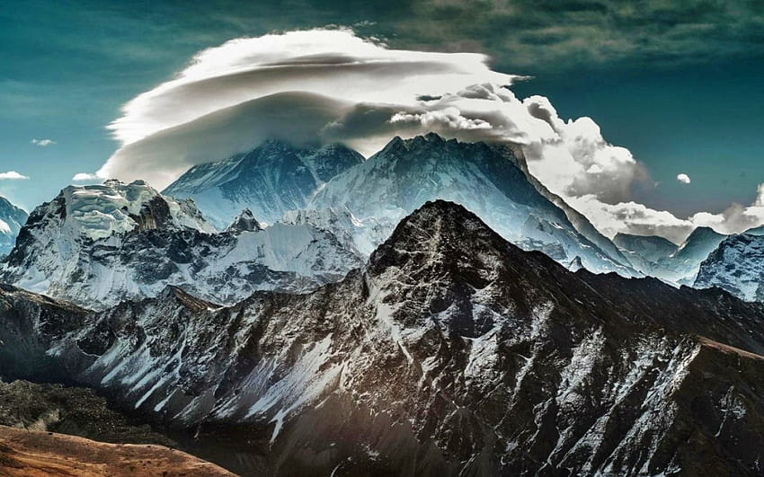 cloudy-peaks, clouds, outdoors, nature, mountains HD wallpaper