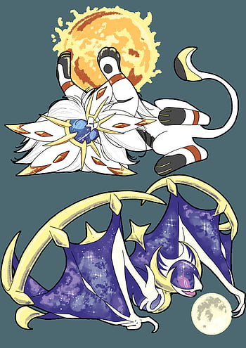 Solgaleo and Lunala  Pokemon, Pokemon sun, Pokemon eevee