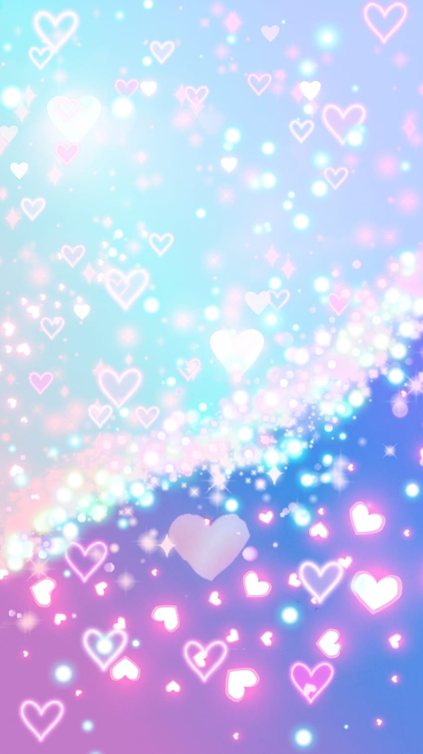 Blue girly part two, hearts, starlight HD phone wallpaper | Pxfuel