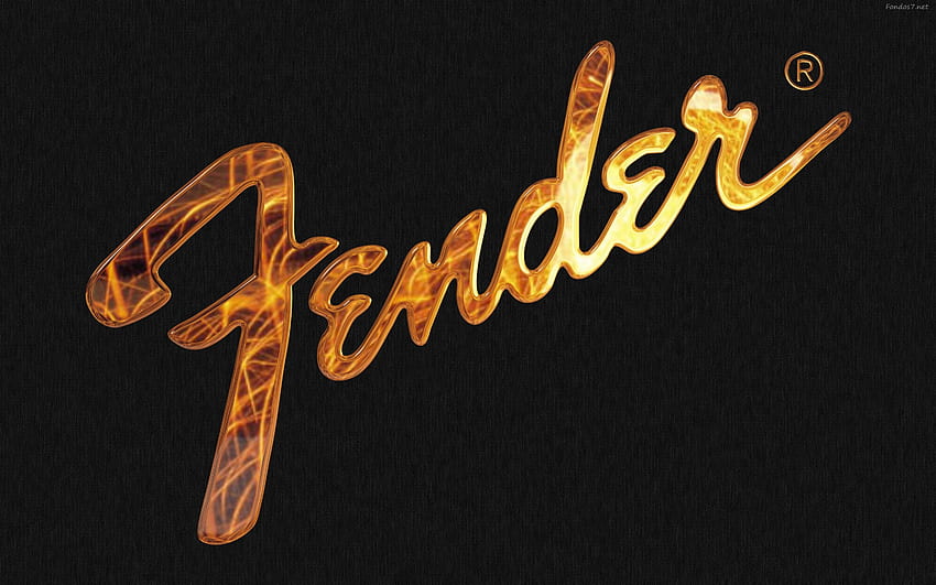 Écran large noir Fender Text. Logo de guitare, guitares Fender, Fender, Chevy Bowtie Fond d'écran HD