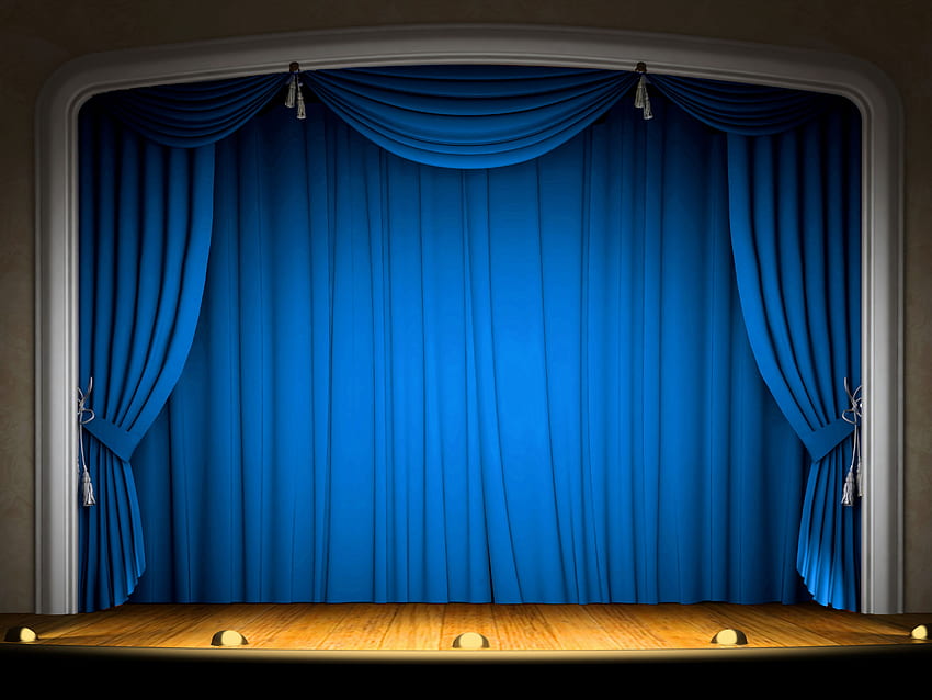 Stage With Blue Curtains Background High Quality And Transparent PNG Clipart HD wallpaper