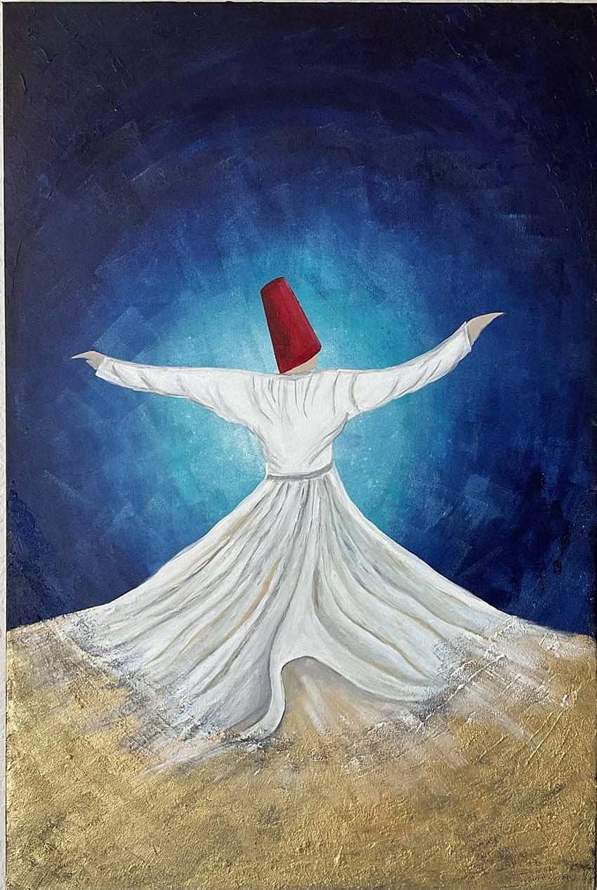 Sufi wirujący derwisz Malarstwo Malarstwo Tapeta na telefon HD