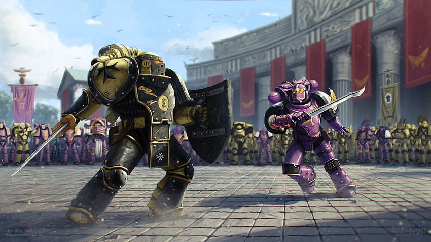 ArtStation - Warhammer 30k - Duello di gloria, Andrei Greenchuk, Imperial Fists Sfondo HD