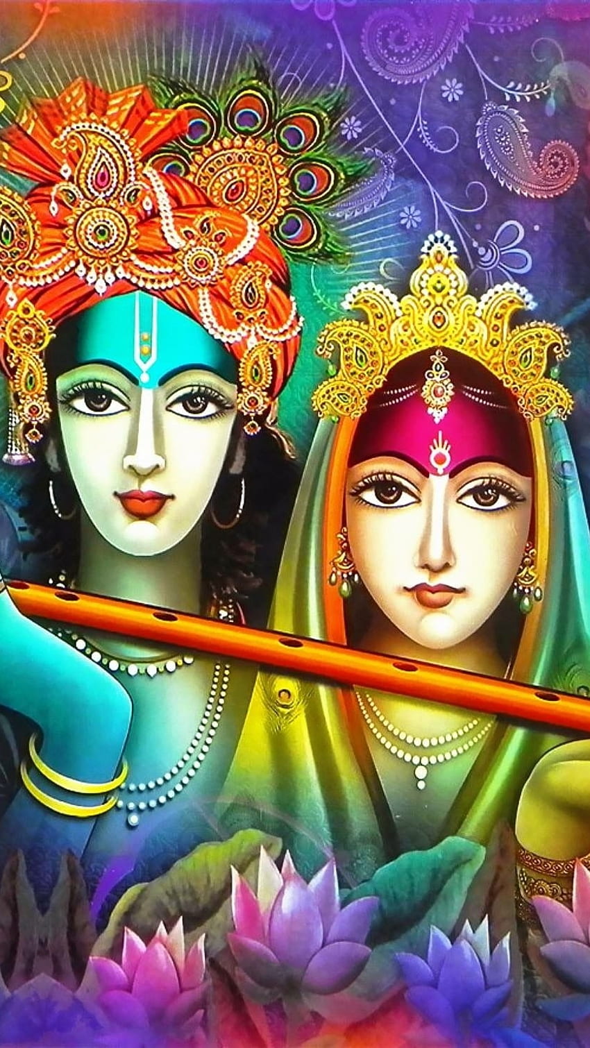Radha Krishna, Bansuri, Flöte HD-Handy-Hintergrundbild